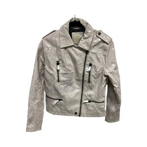 Women's CHASOR Moto Jacket, Size xs Beige - New Pleather
